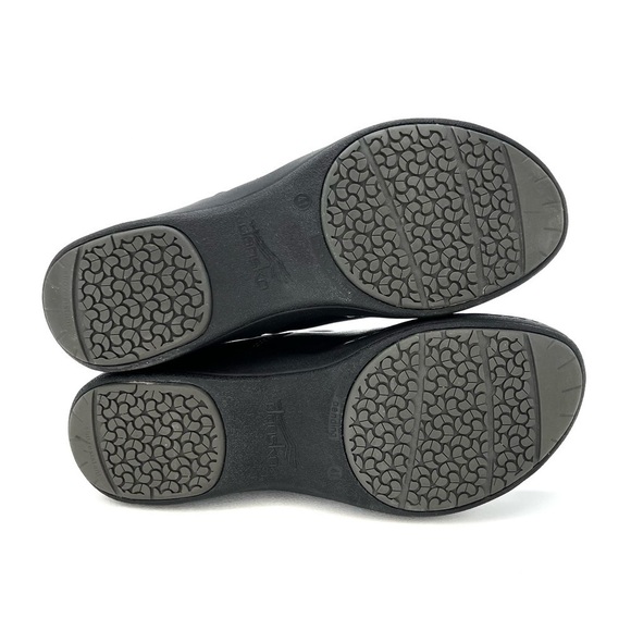 Dansko Abigail Black Leather Shoes Euro Size 41 = US 10.5-11 Embroidered Leaves - Picture 8 of 15